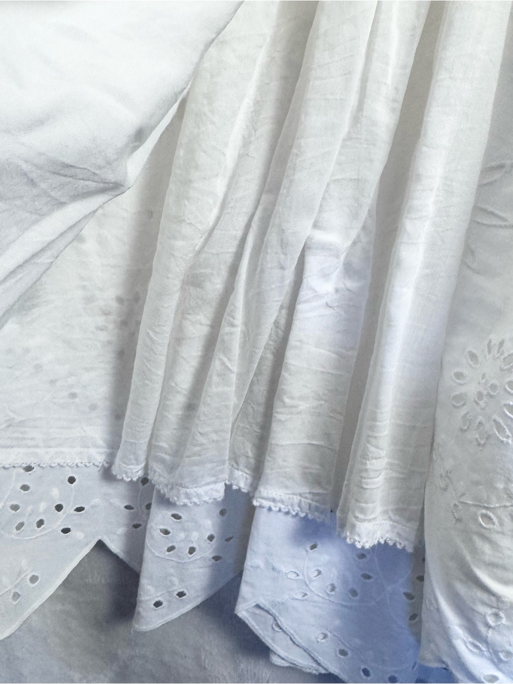 Maeve Anthropologie White Eyelet Midi Dress Small Cottagecore Coastal - Picture 10 of 13